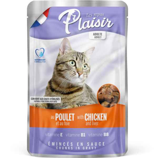 Plaisir Chunks with CHICKEN & LIVER in gravy – Pouch 100g