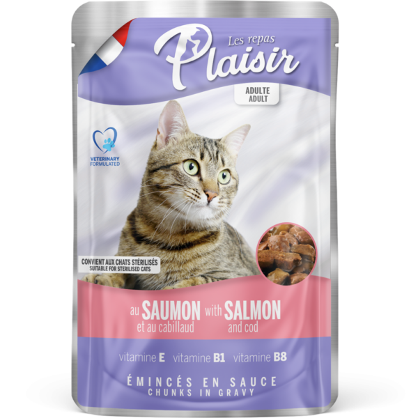 Plaisir Chunks with SALMON & COD in gravy – Pouch 100g